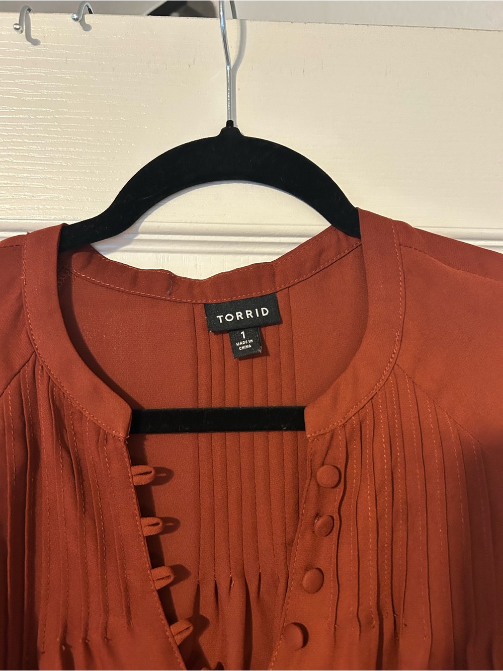 Torrid Rust Button Down Blouse - Picture 2 of 3